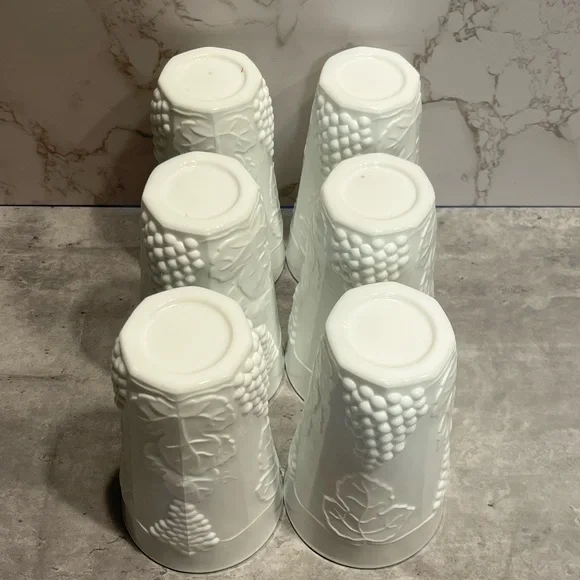 Indiana Glass Colony Harvest Milk Glass Tumbler white set of 6 vintage - Picture 11 of 11